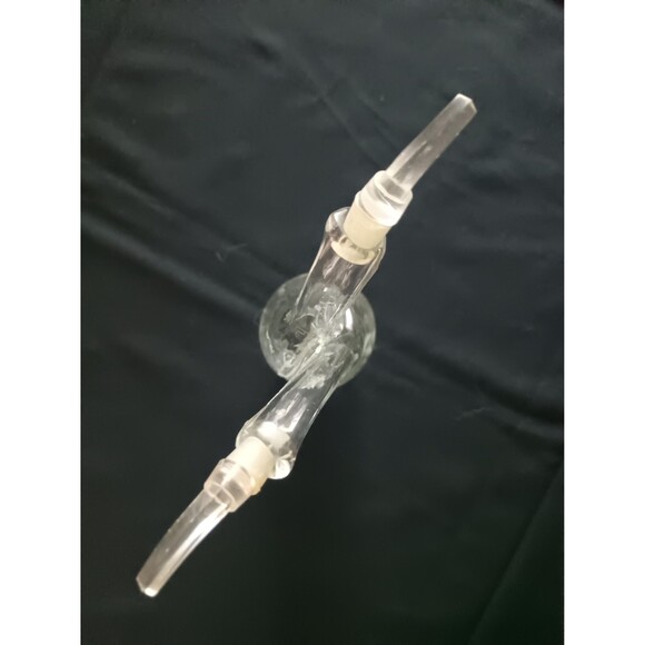 Oil and Vinegar Cruet Twin Decanter Clear Glass With Plugs Hand Made - Picture 8 of 8